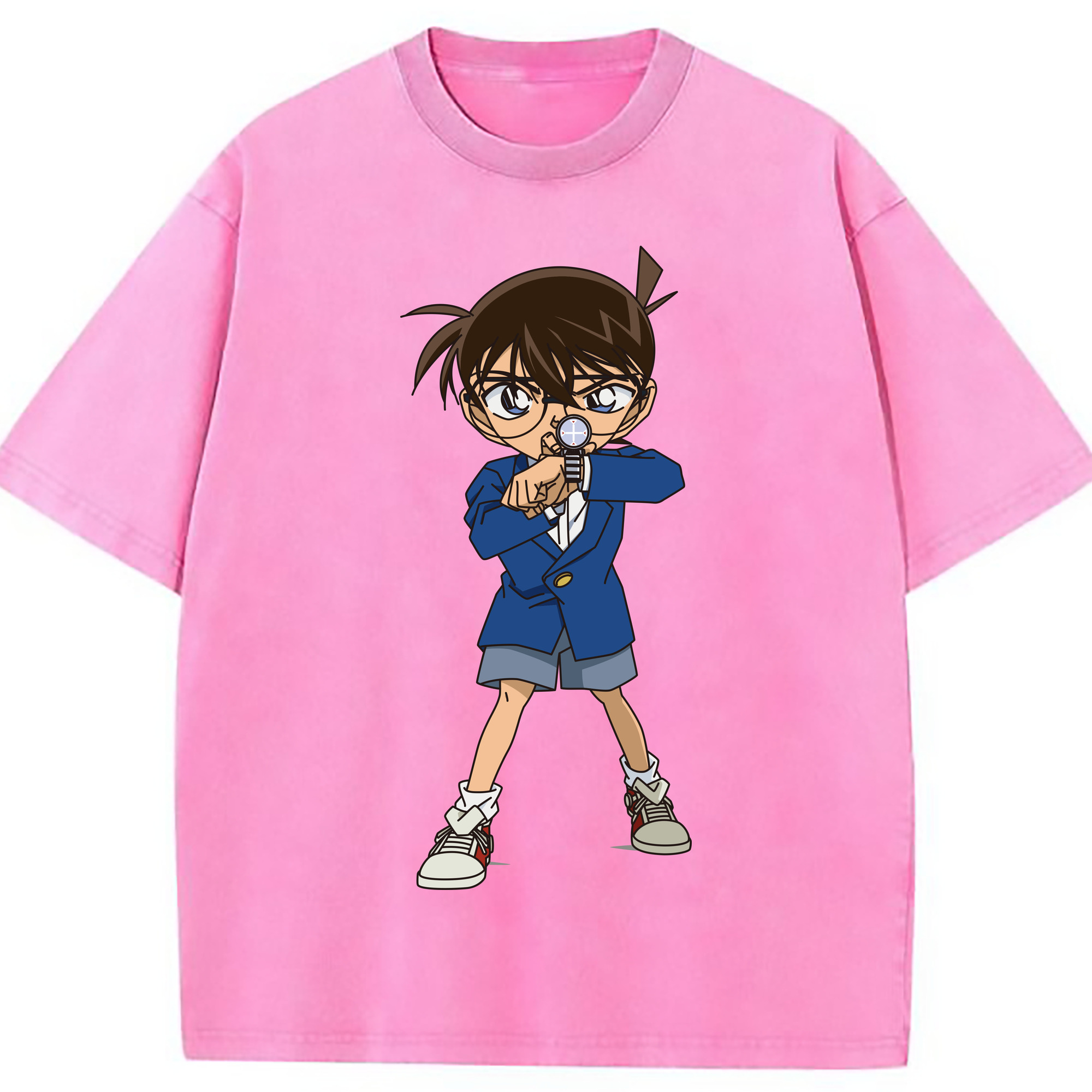 （画像用） 名探偵コナン 江戸川 コナン Detective Conan Conan Edogawa 綿100% ヴィンテージ風 半袖Tシャツ（フロントプリント）